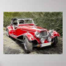 Roter Roadster Plakat