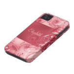 Roter rosa abstrakter Blumenindividueller Name iPh Case-Mate iPhone 4 Hülle