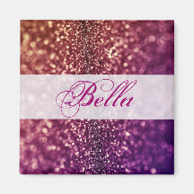Roter rosa und lila Schein-Diva-Glitter-Entwurf Kühlschrankmagnet