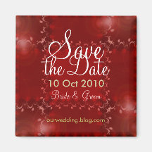 Roter rustikaler Save the Date Magnet Kühlschrankmagnet