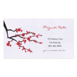 Roter Sakuras orientalischer Zen-asiatische Kirsch Visitenkarten Vorlage