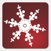 roter Schneeflocke-Umschlag Aufkleber