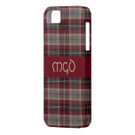 Roter schwarzer und brauner Tartan kariert mit Mon Schutzhülle Fürs iPhone 5