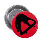 Roter Skater-Silhouette-Knopf Anstecknadel