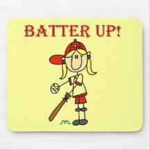 Roter Text-Teig herauf Mädchen-Softball-Hemden und Mousepads
