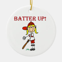 Roter Text-Teig herauf Mädchen-Softball-Hemden und Weihnachtsbaum Ornament
