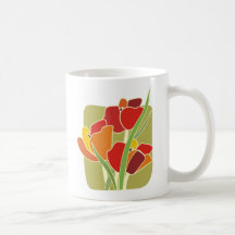 Roter Tulpe-Becher Tee Tassen