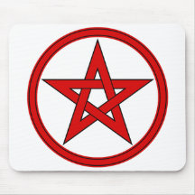 Roter u. schwarzer Pentacle Mousepads