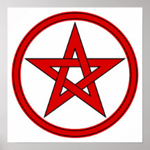 Roter u. schwarzer Pentacle Plakatdrucke