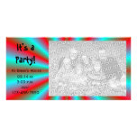 Roter und blauer Stern-Party Einladungs-Foto-Karte Photo Karten Vorlage