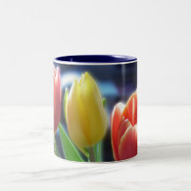 Roter und gelber Tulpe-Kaffee-Tee-Becher Teetasse