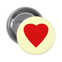Roter und SahneLiebe-Herz-Entwurf Anstecknadelbutton