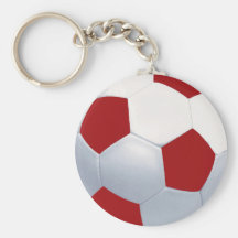 Roter und weißer Fußball Keychain Schlüsselbänder
