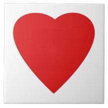 Roter und weißer Liebe-Herz-Entwurf Keramikkachel