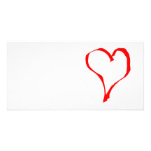 Roter und weißer Liebe-Herz-Entwurf Fotokarte