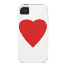 Roter und weißer Liebe-Herz-Entwurf iPhone 4/4S Cover
