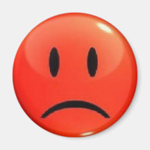 Roter verärgerter smiley kühlschrankmagnete