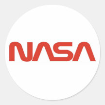 Roter Wurm-Logo der NASAs Runder Aufkleber