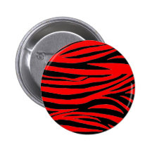 Roter Zebra in Schwarzem und im Rot Anstecknadelbutton