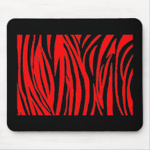 Roter Zebra in Schwarzem und im Rot Mauspads