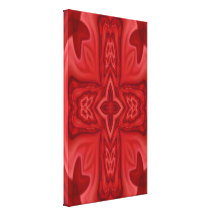 Rotes abstraktes hölzernes Kreuz Gespannter Galerie Druck