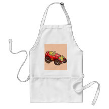 Rotes altes Auto Schürze