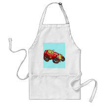 Rotes altes Auto Schürzen