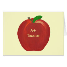 Rotes Apple, A+ Lehrerkarte, kundenspezifischer Ve