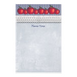 Rotes Apple-blaues kariertes Individuelle Druckpapiere