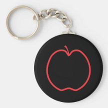 Rotes Apple umreißen Schlüsselbänder