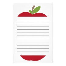 Rotes Apple zeichnete Briefpapier Bedrucktes Büropapier
