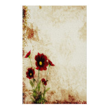 Rotes Blumenbriefpapier Personalisierte Druckpapiere