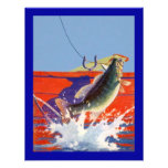 ROTES BOOT mit FISCHEN AUF ~ RUHESTANDS-PARTY EINL