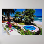 Rotes Cabo Brandungs-Landhaus, Baja, Mexiko Blumen Plakat