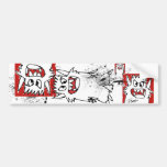 Rotes Cartoon-Monster Autosticker