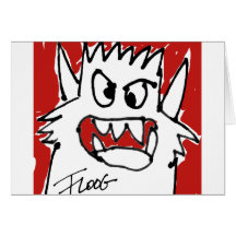 Rotes Cartoon-Monster Karte