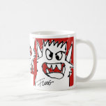 Rotes Cartoon-Monster Tasse