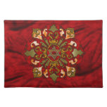 Rotes Chanukka Mandela Tischsets