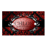 rotes Damast-Monogramm der Lakritze-311-Luxuriousl Visitenkarten Vorlage