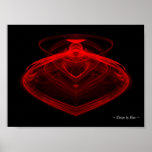 Rotes Fraktal Plakatdruck