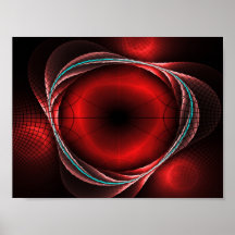rotes Fraktal Plakat