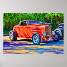 Rotes - frisiertes Auto - Plakat
