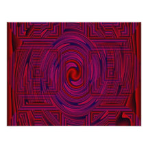 Rotes gemustertes psychedelisches individuelle einladung