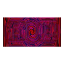 Rotes gemustertes psychedelisches foto grußkarte