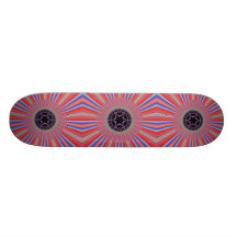 Rotes gestreiftes Sonnendurchbruch-Fraktal Bedruckte Skateboarddecks