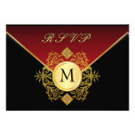 Rotes Goldschwarz-Geburtstags-Jahrestags-Hochzeit  Personalisierte Einladungskarte