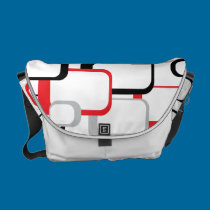 Rotes graues und schwarzes Retro Quadrat-Rickshaw  kuriertaschen