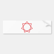 Rotes Heptagram Autoaufkleber