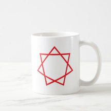 Rotes Heptagram Kaffeetasse