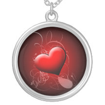 Rotes Herz abstrakt Personalisierte Halskette